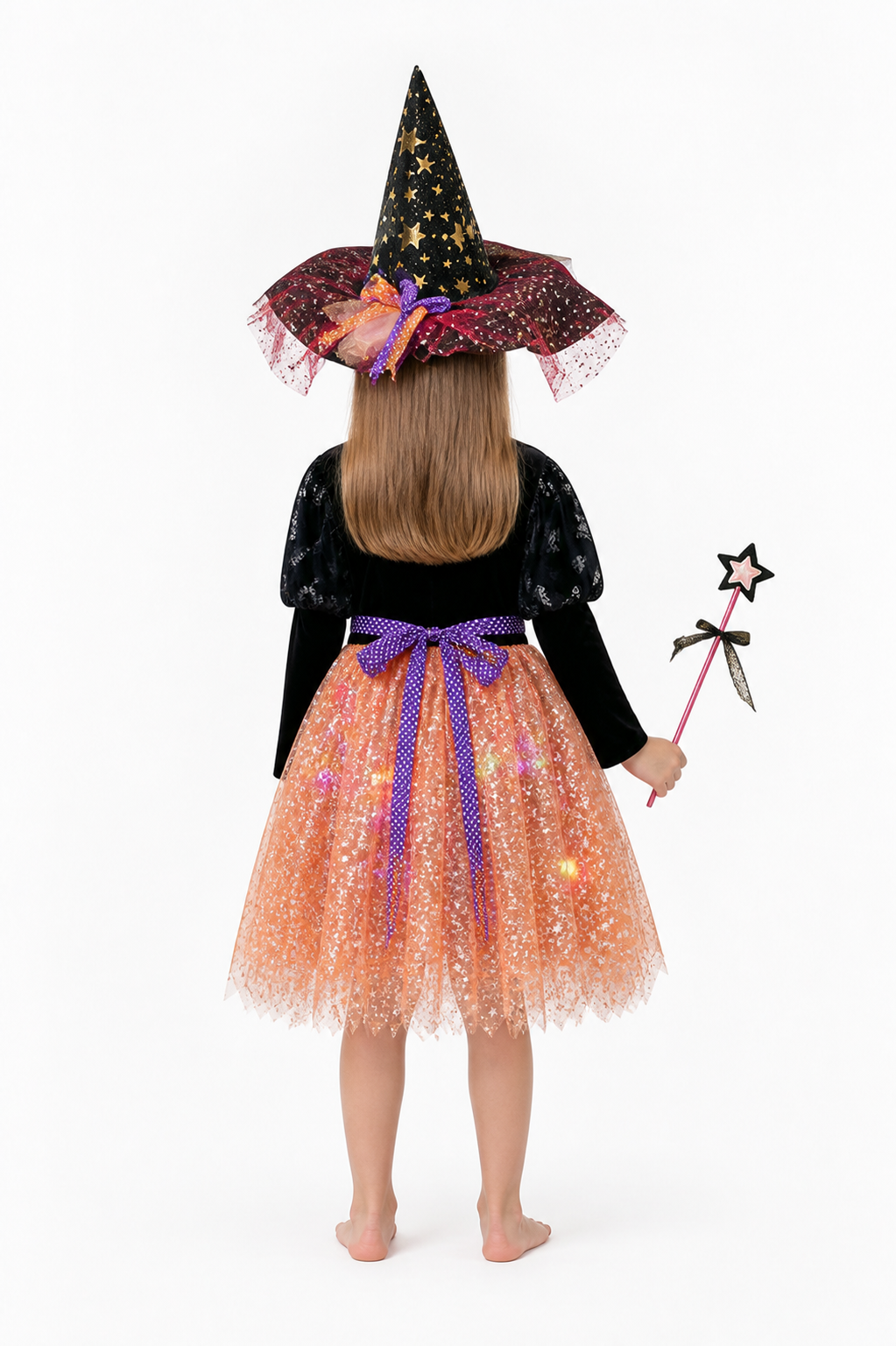 Witch Costume with Hat and Magic Wand