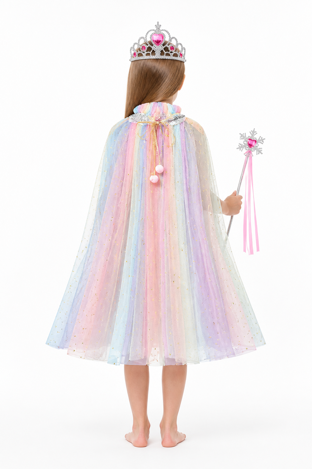 Children's Cape with Crown and Magic Wand