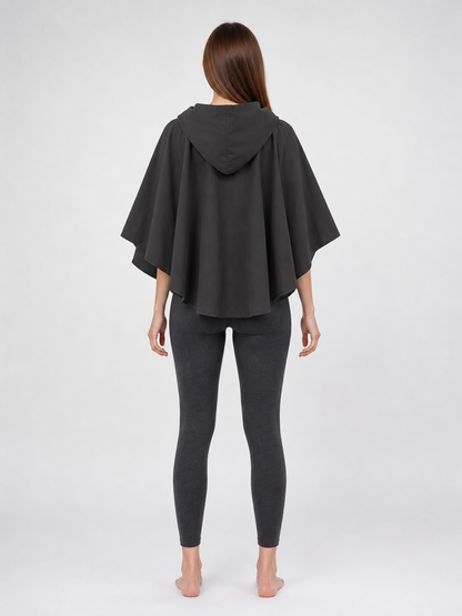 Dark Gray Hooded Poncho Cloak Costume product view 25