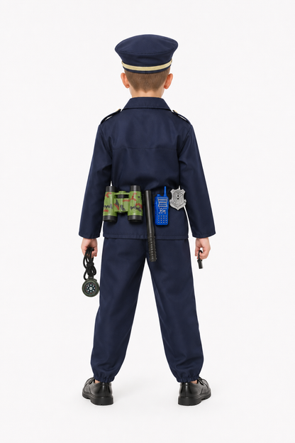 Children's Police Officer Costume with Accessories back view