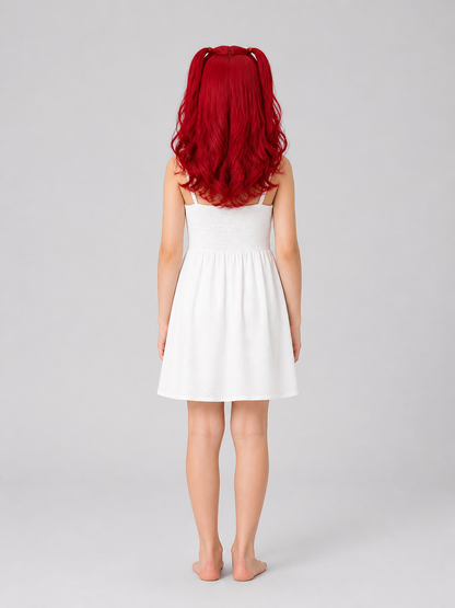 Red Carnival Wig for Halloween and Cosplay back view