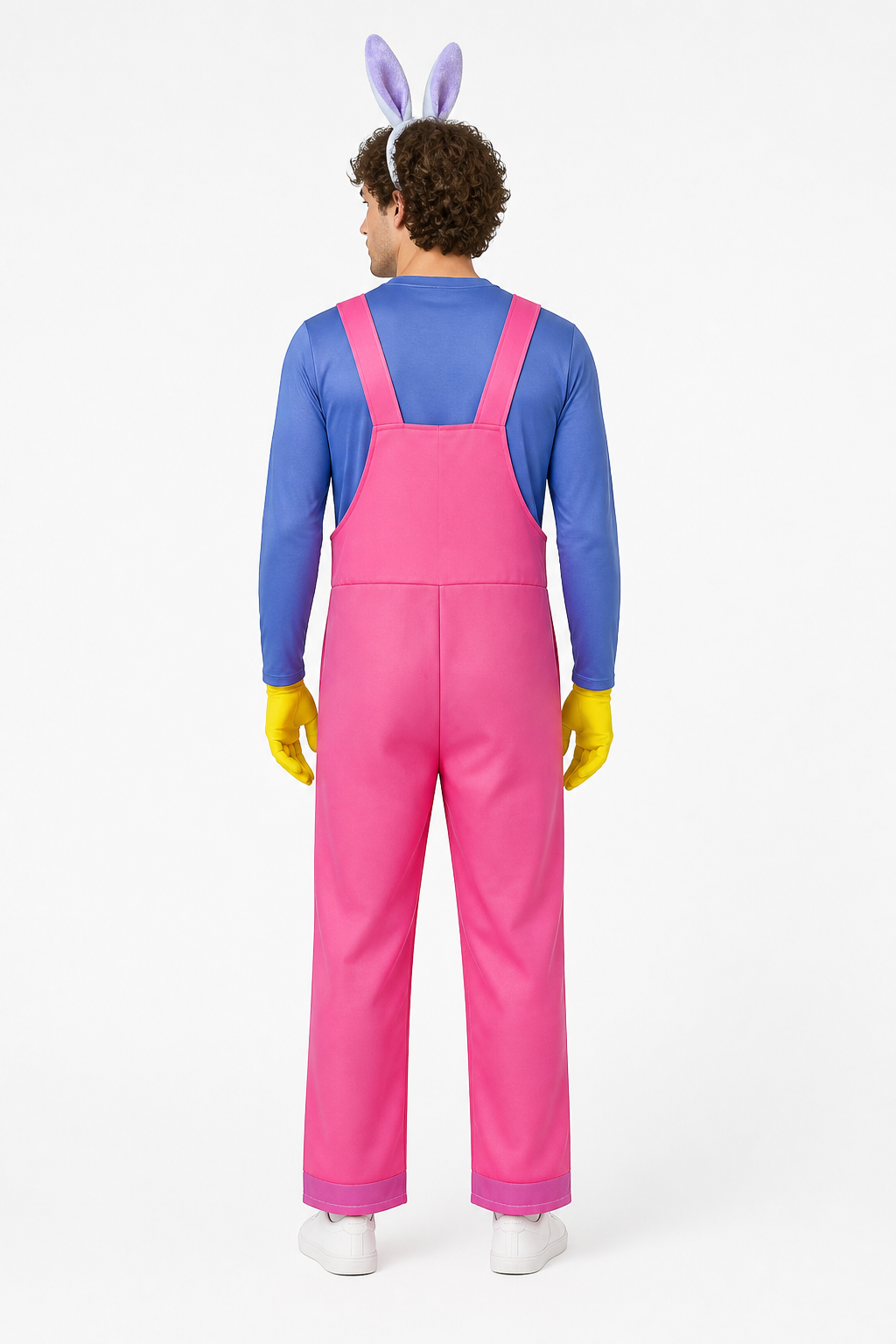 Pomni Clown Cosplay Costume with Wig back view