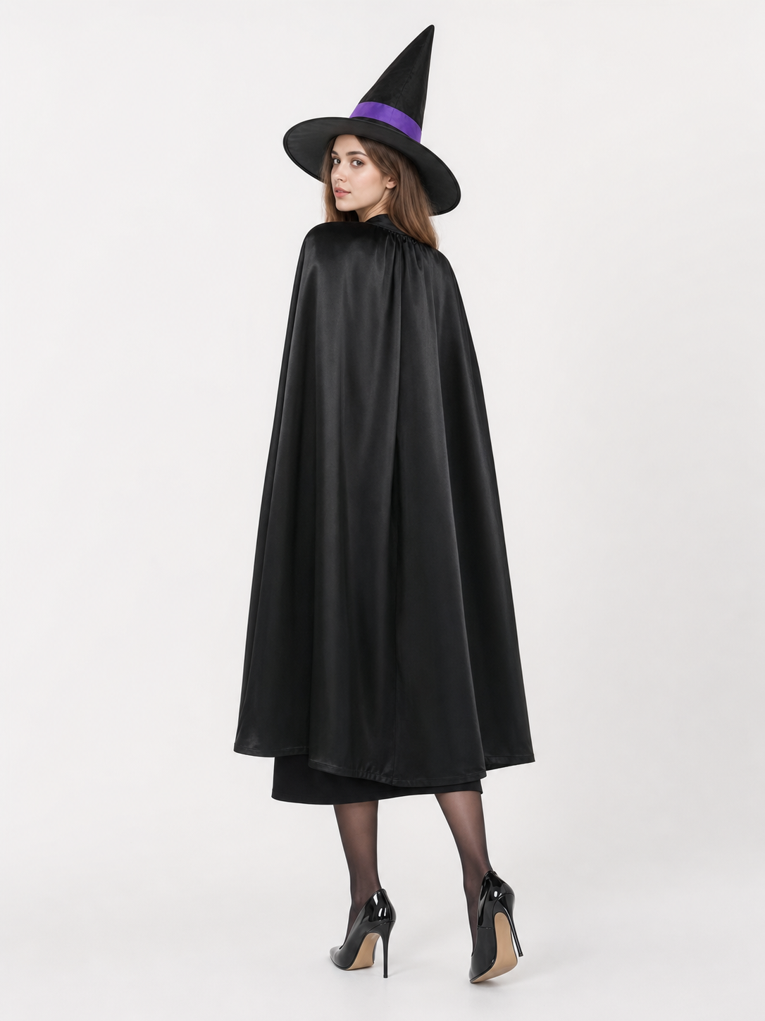 Black Costume Cape with Dress and Hat
