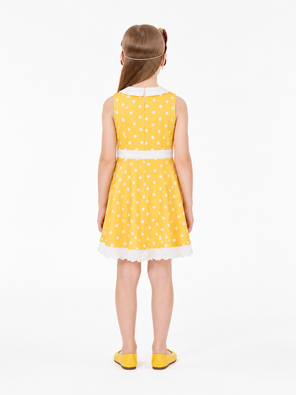 Children's Polka-Dot Dress with Gabby Mask for Halloween back view
