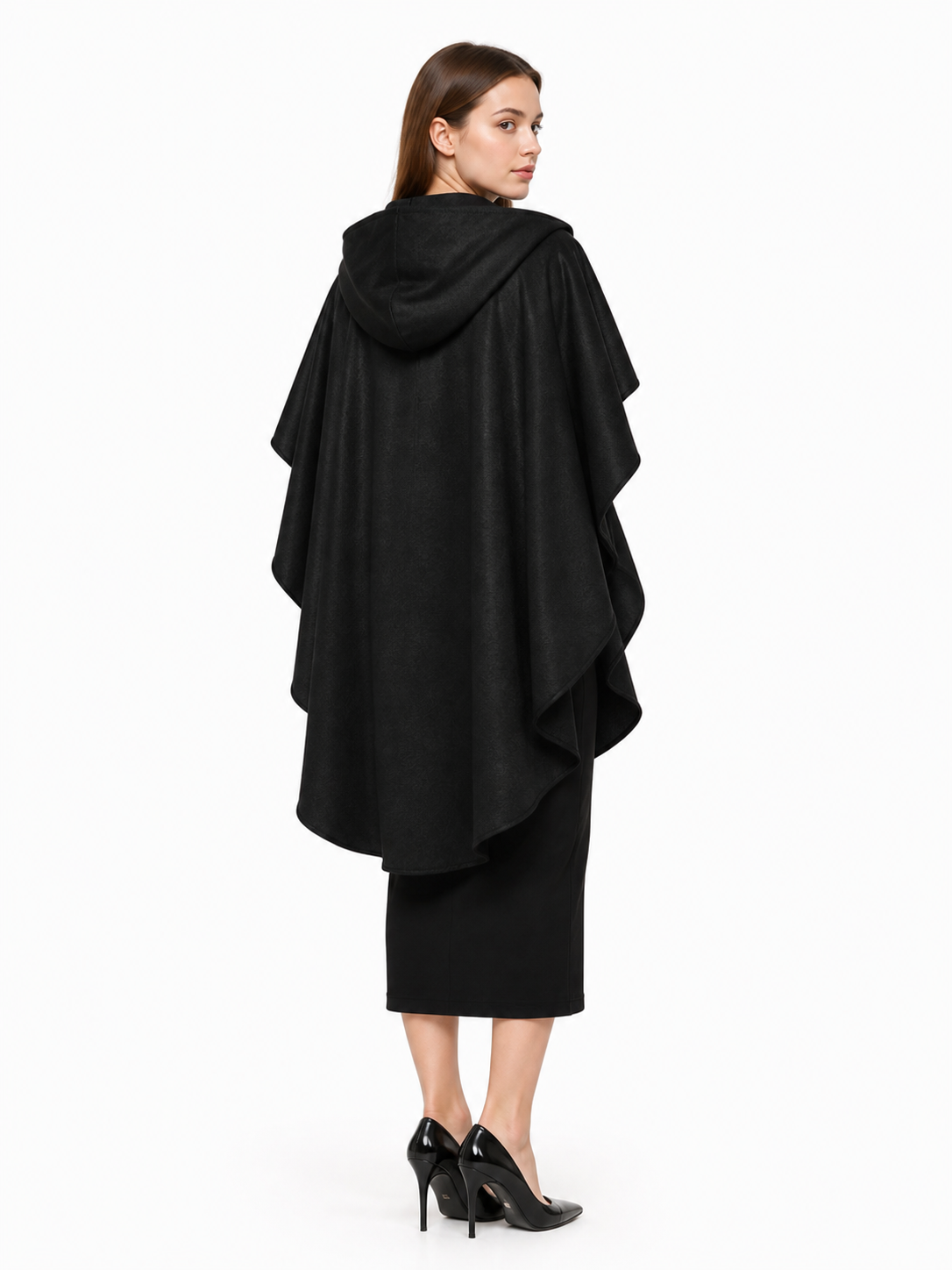 Black Hooded Carnival Cloak for Cosplay