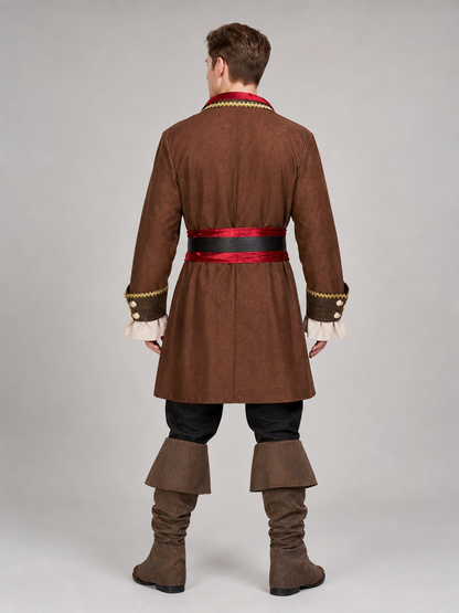 Pirate Costume with Frock Coat and Accessories