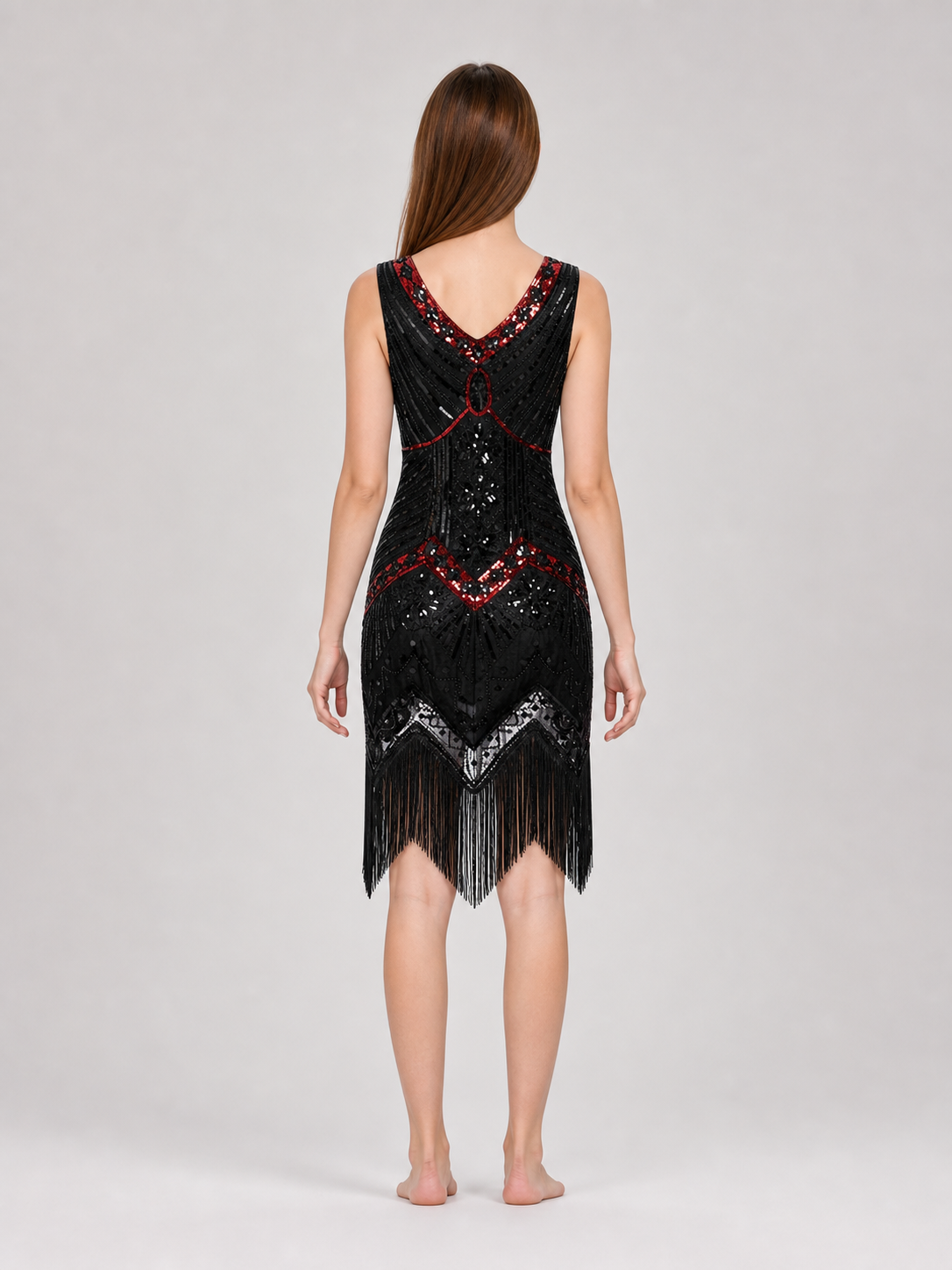 1920s Sequin and Fringe Flapper Dress