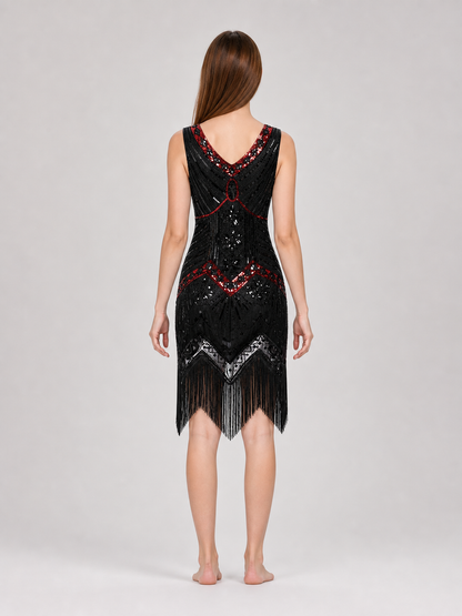 1920s Sequin and Fringe Flapper Dress