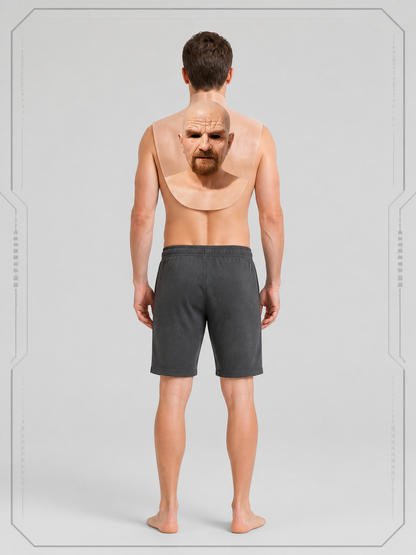 Bald Man with Beard Carnival Mask for Halloween and Cosplay back view