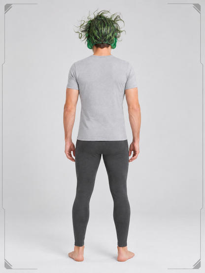 Clown mask with white face, red nose, green hair
