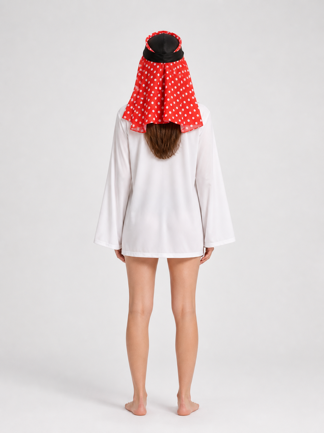 Red and White Polka Dot Carnival Headwear back view