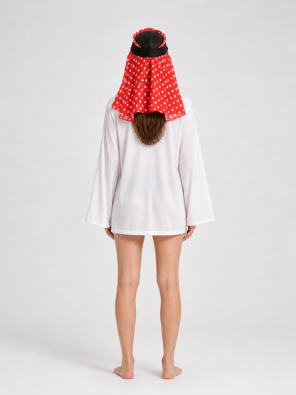 Red and White Polka Dot Carnival Headwear back view