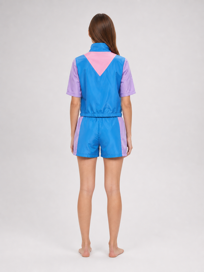 Sports Set with Shorts, Bright Color-Block Design