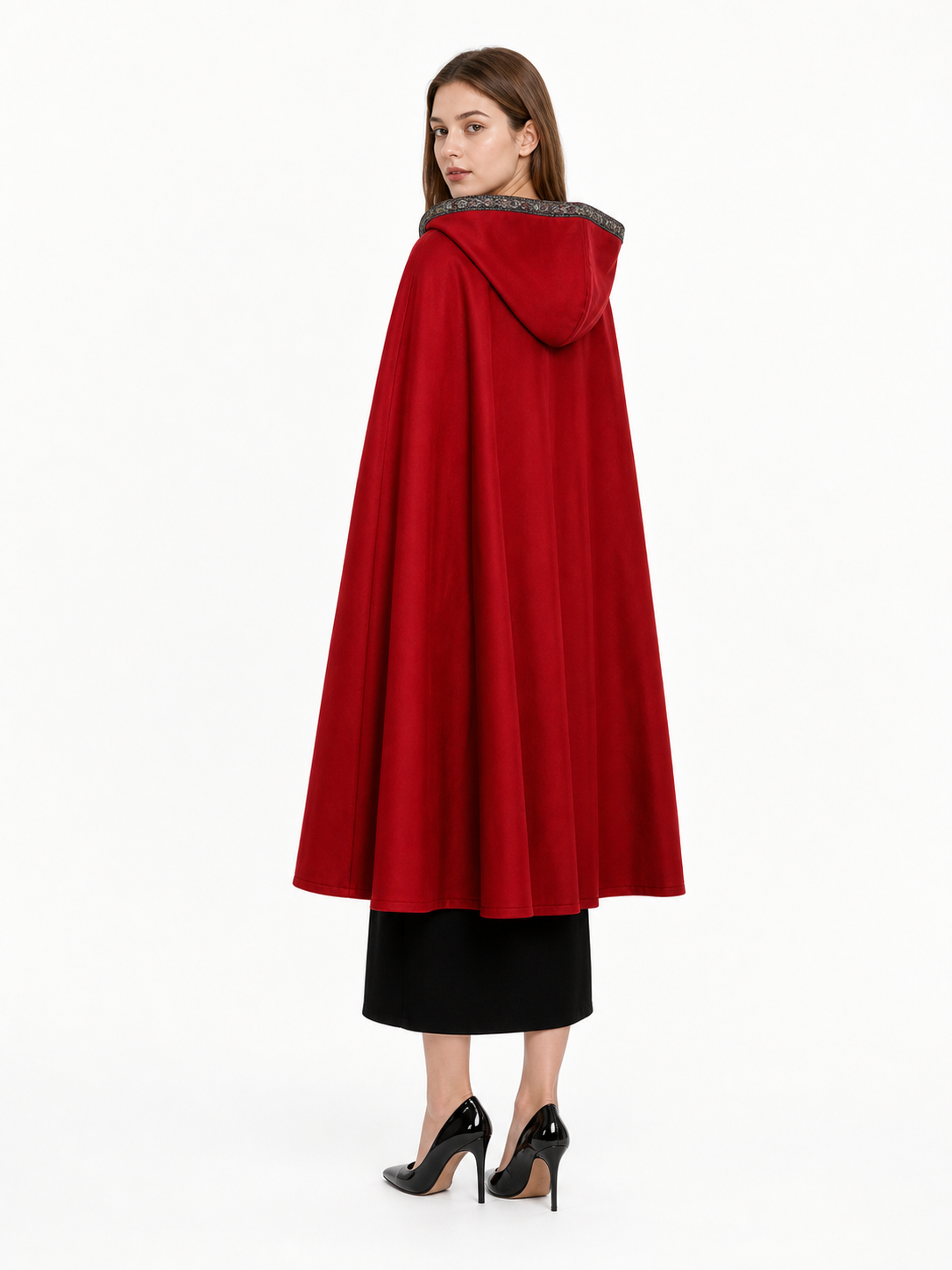 Red Hooded Carnival Cloak for Cosplay