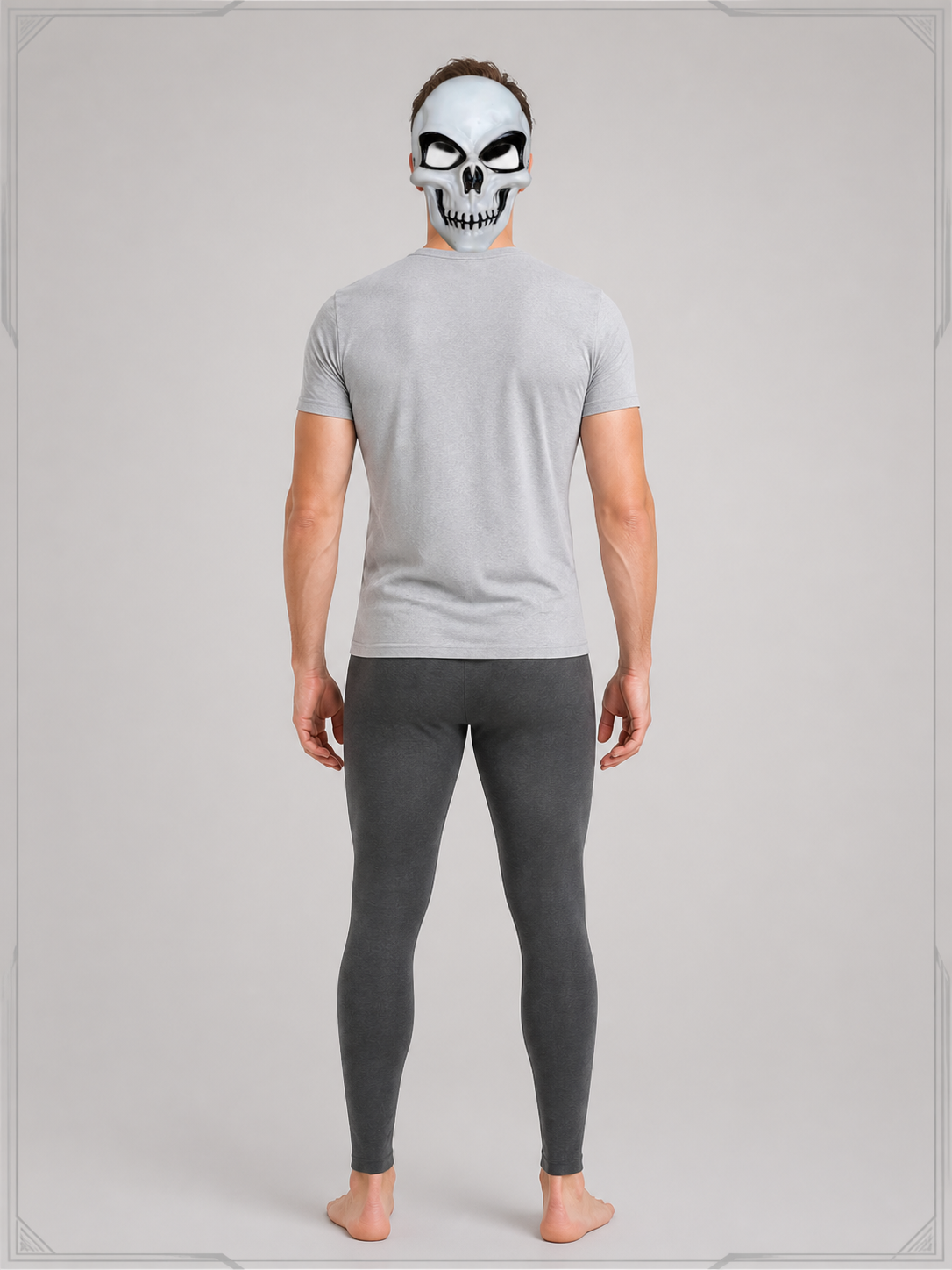 White Skeleton Carnival Mask for Halloween and Cosplay back view