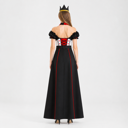 Red Queen Costume with Crown back view