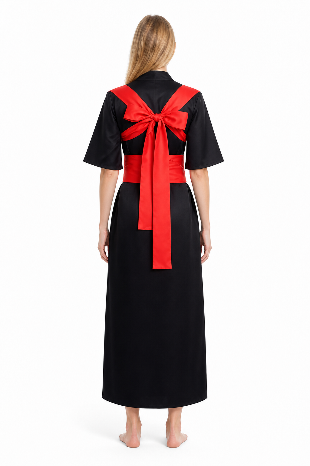 Anime Cosplay Costume with Red Bow for Halloween back view