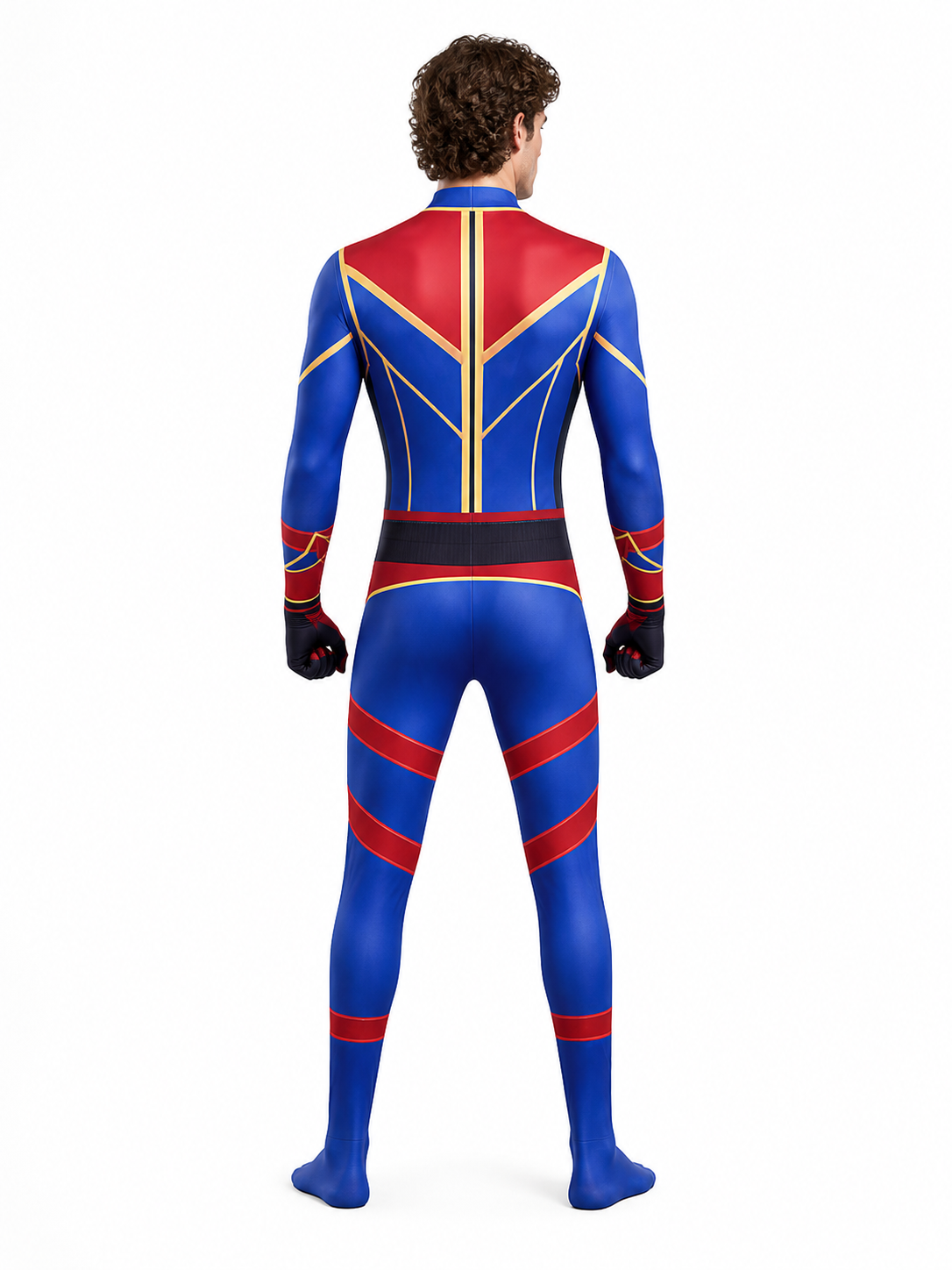 High-Collar Cosplay Jumpsuit Costume back view