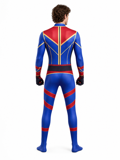 High-Collar Cosplay Jumpsuit Costume back view