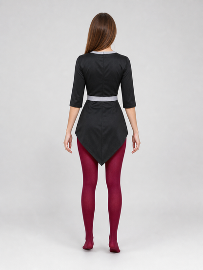 Amity Cosplay Costume: Black Top and Burgundy Bottom