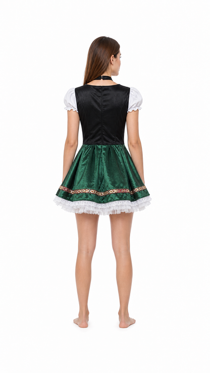 Oktoberfest Costume with Apron and Corset back view