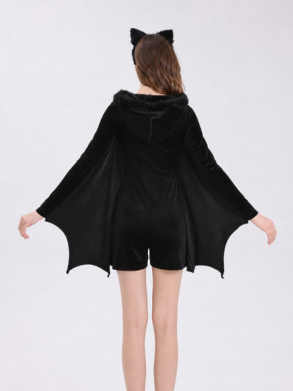 Bat Cosplay Costume, Black Jumpsuit
