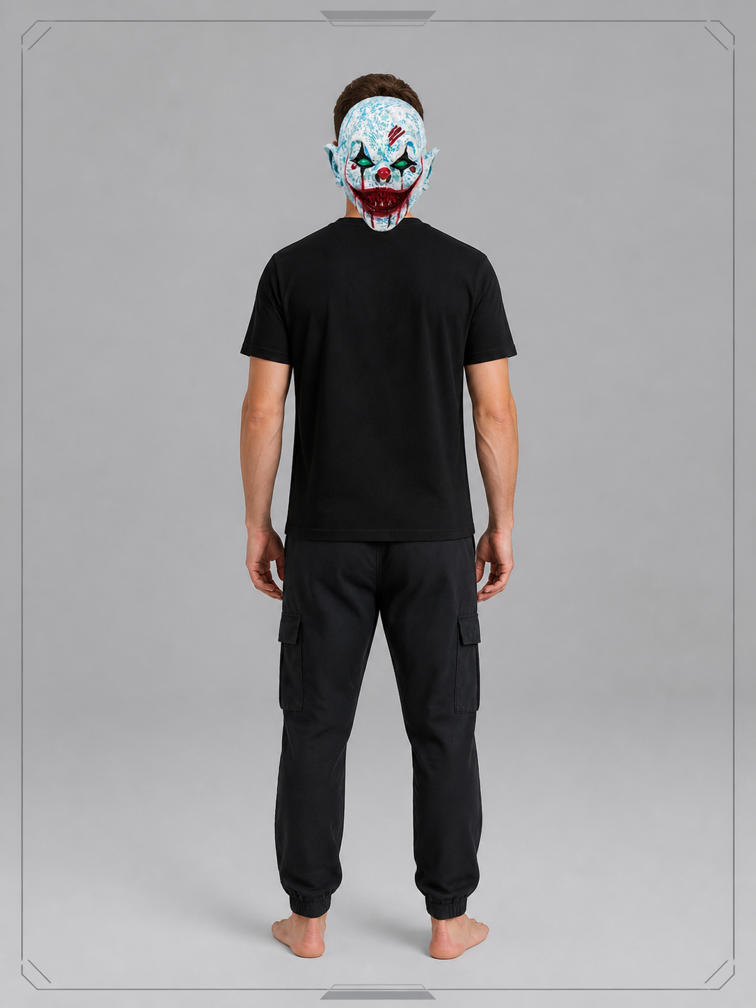 Halloween Scary Clown Mask with Red Scratches back view