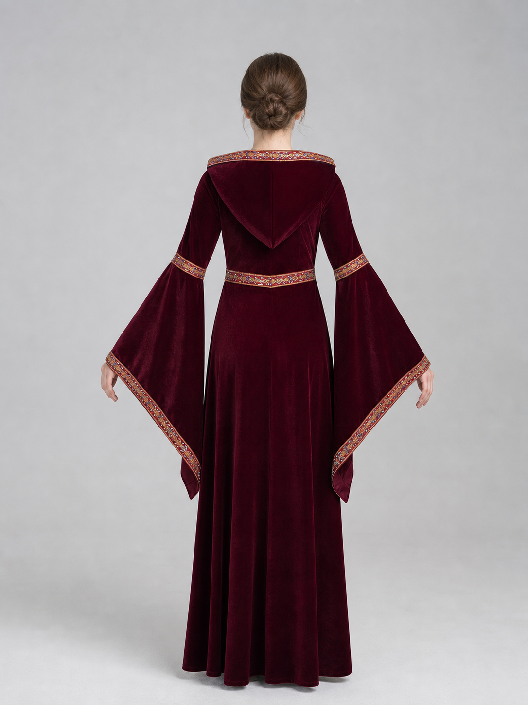 Burgundy Hooded Costume Robe