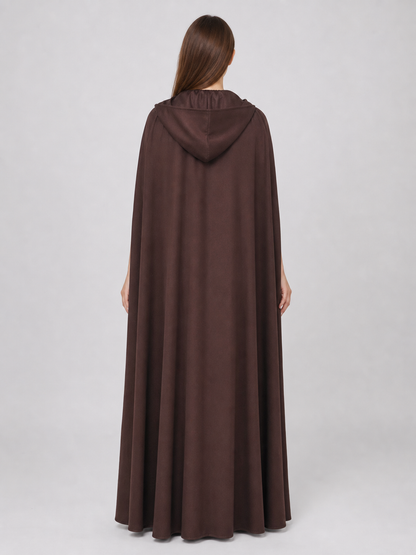 Halloween Medieval Knight Pirate Cosplay Hooded Cloak, Long Loose Cape With Pointed Hood And Front Cross Lacing