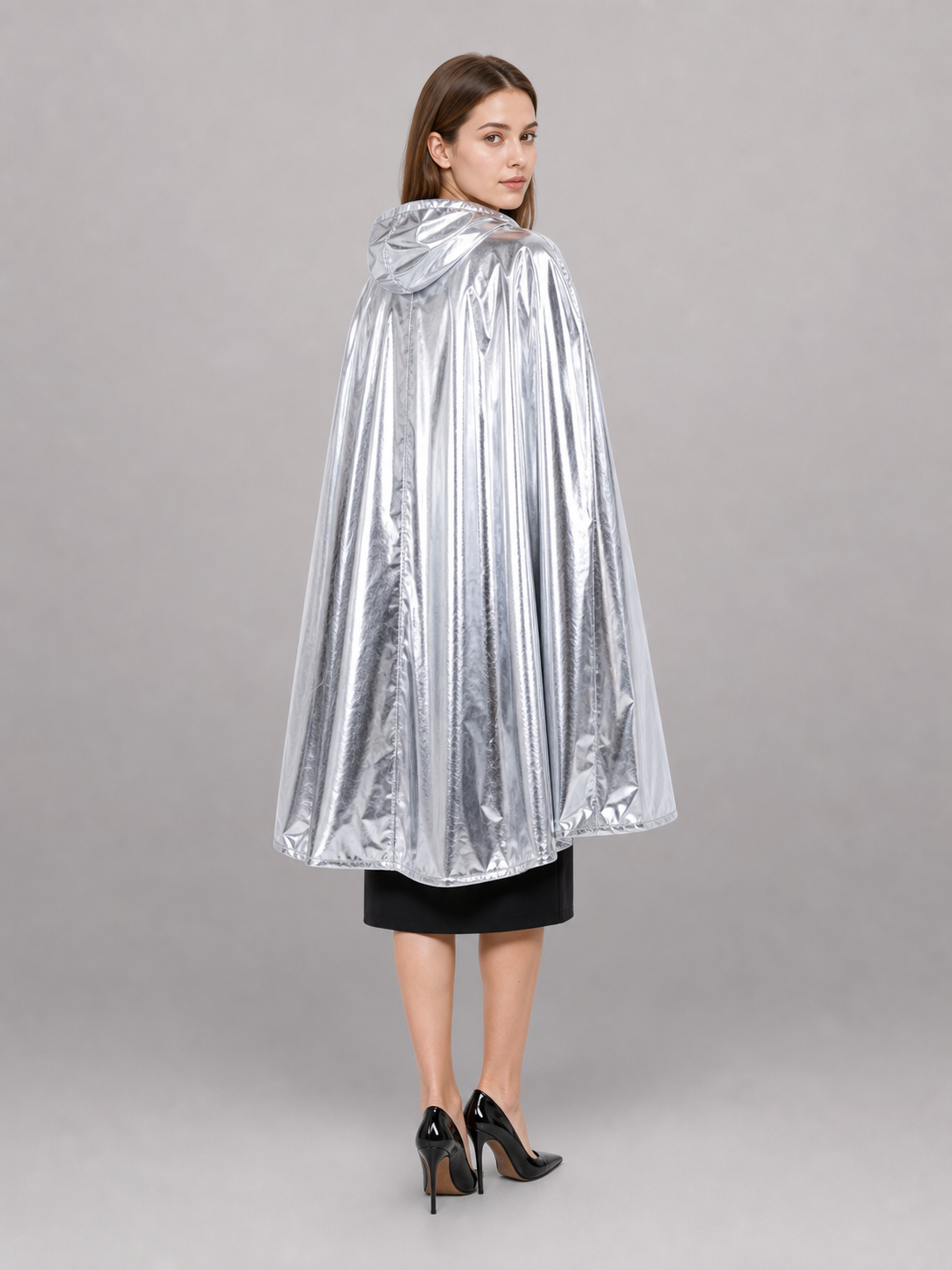 Silver Carnival Cloak with Hood
