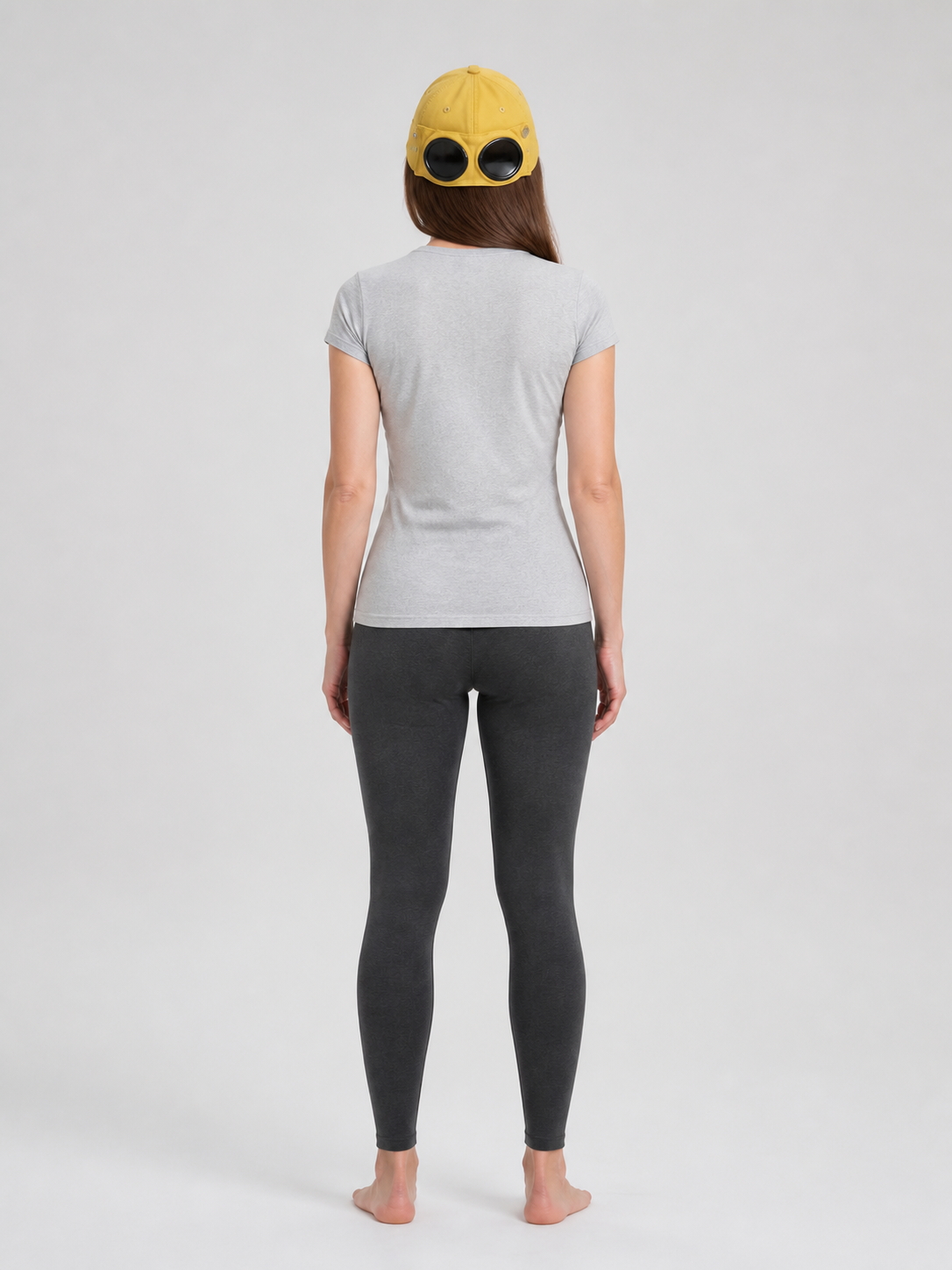Carnival Hat with Aviator Glasses, Yellow back view