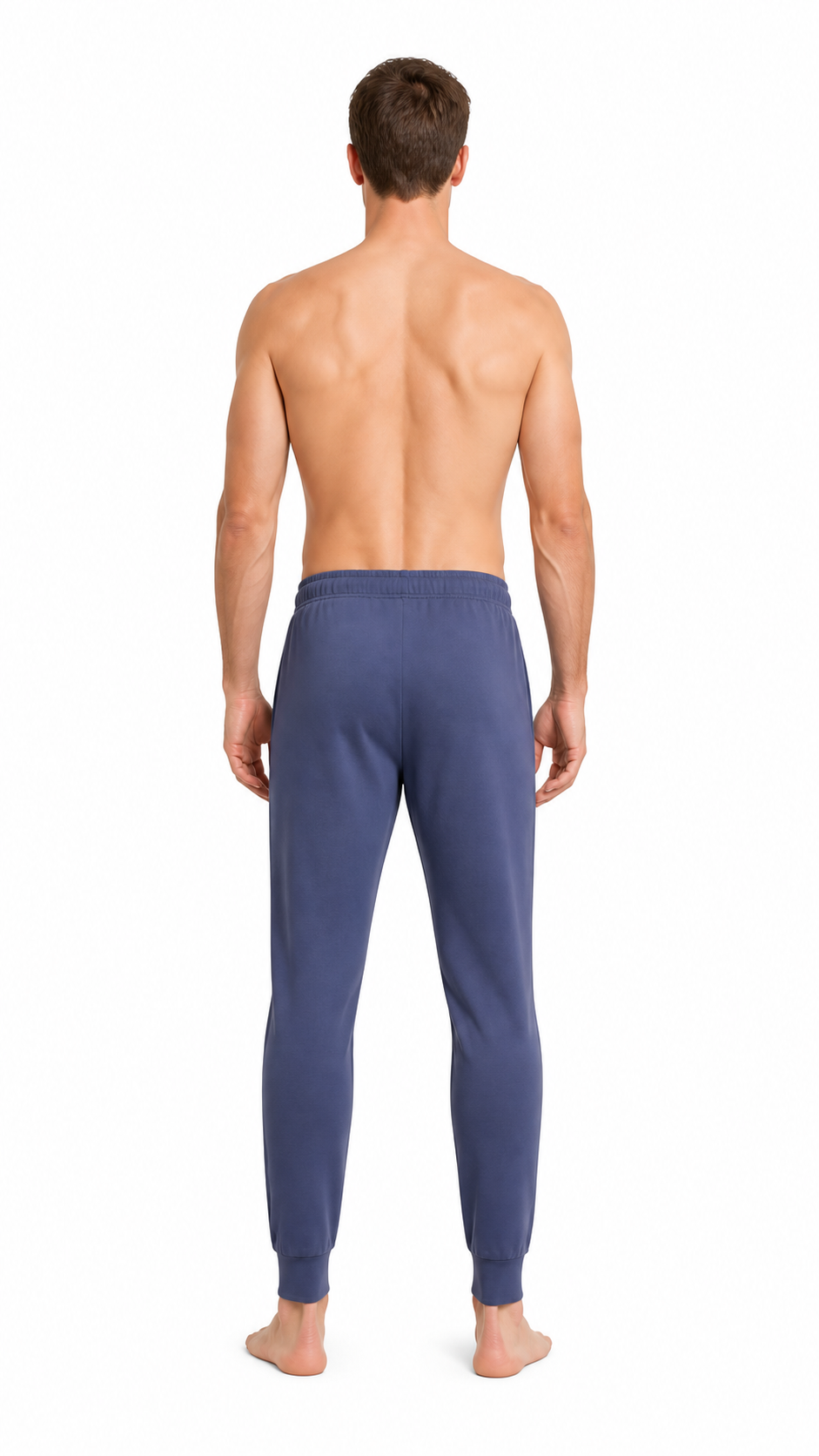 Dark Blue Anime Cosplay Pants with Tapered Legs back view