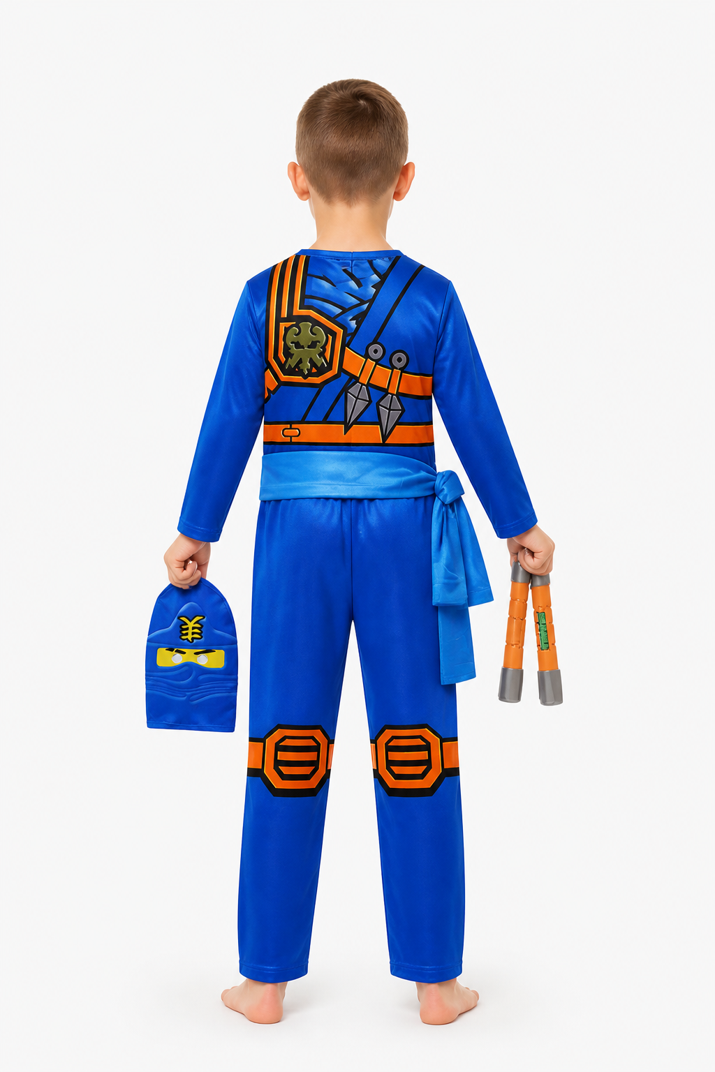 Ninja Jumpsuit with Mask for Parties back view