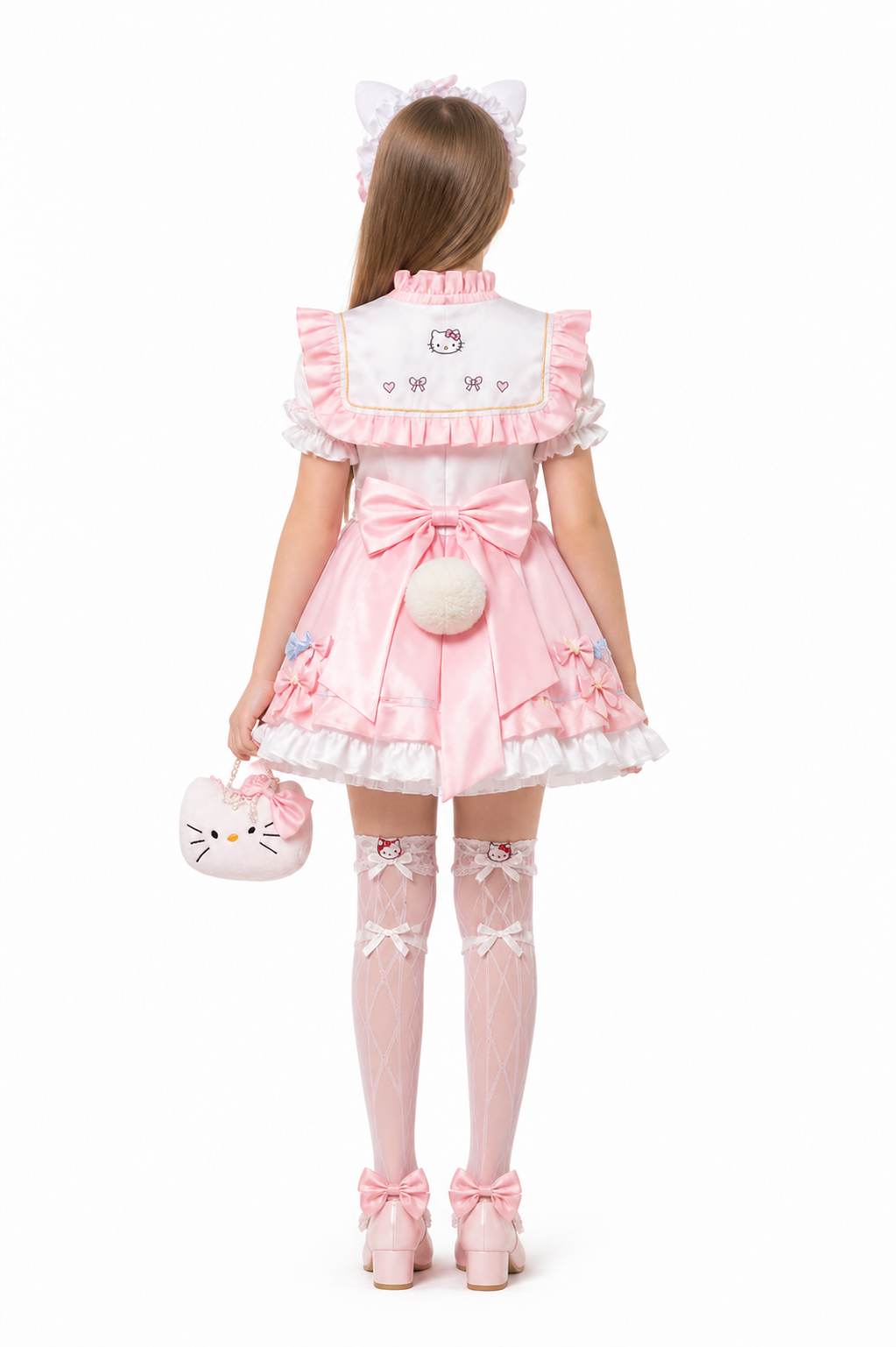 Cosplay Costume with Dress and Accessories in Lolita Style back view