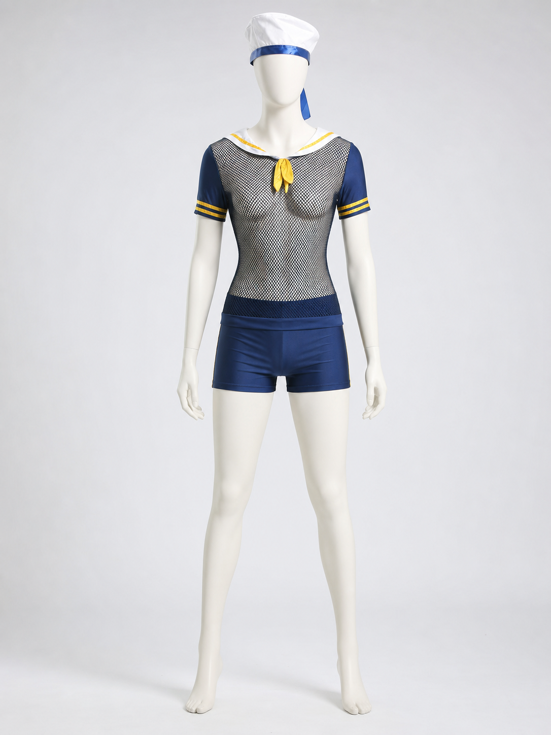 Sailor-Style Jumpsuit with Shorts for Role-Play Looks