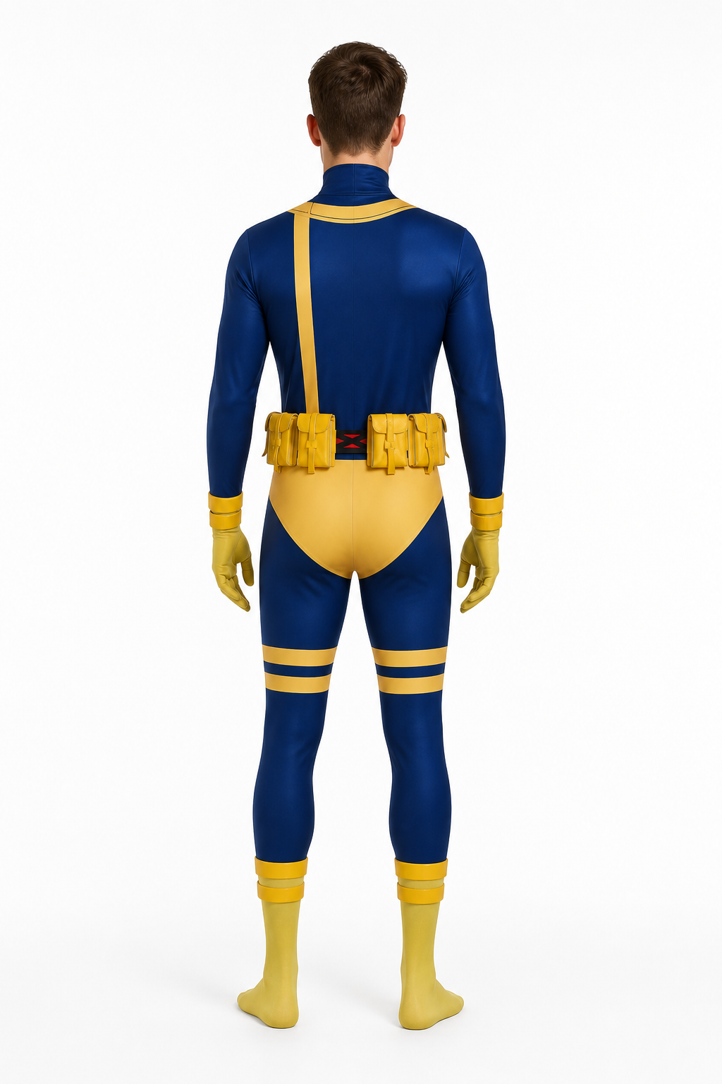 Cyclops X-Men ’97 Cosplay Jumpsuit, 6 Pieces back view