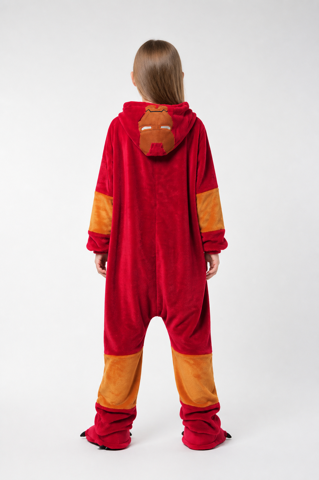 Red Iron Man Jumpsuit with Hood back view