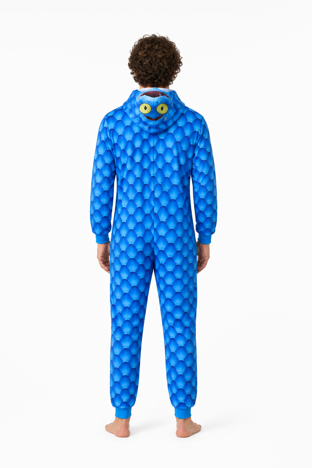 Gary Snake Kigurumi with a Hood and Zipper back view