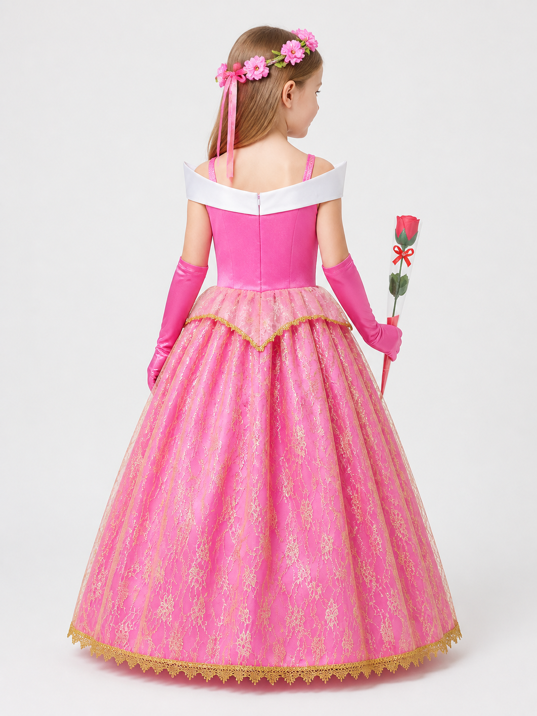 Pink Princess Halloween Costume back view