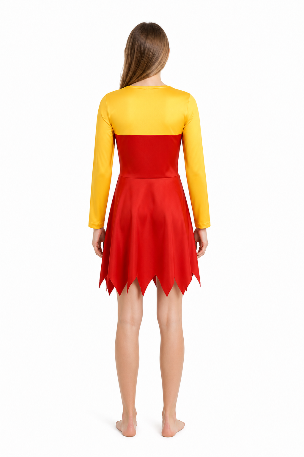 The Simpsons Cosplay Costume, Red and Yellow Dress back view