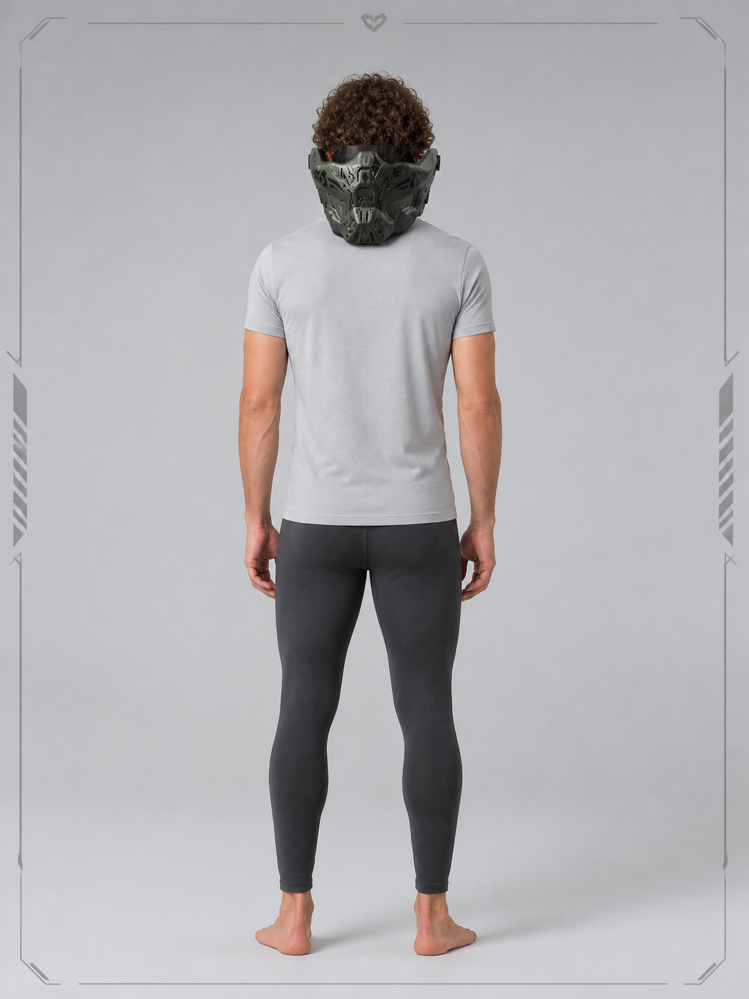 Halloween Mask, Tactical Half Mask with Tribal Print back view