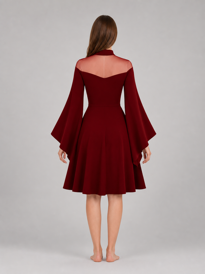 Cosplay Dress with Mesh and High Collar