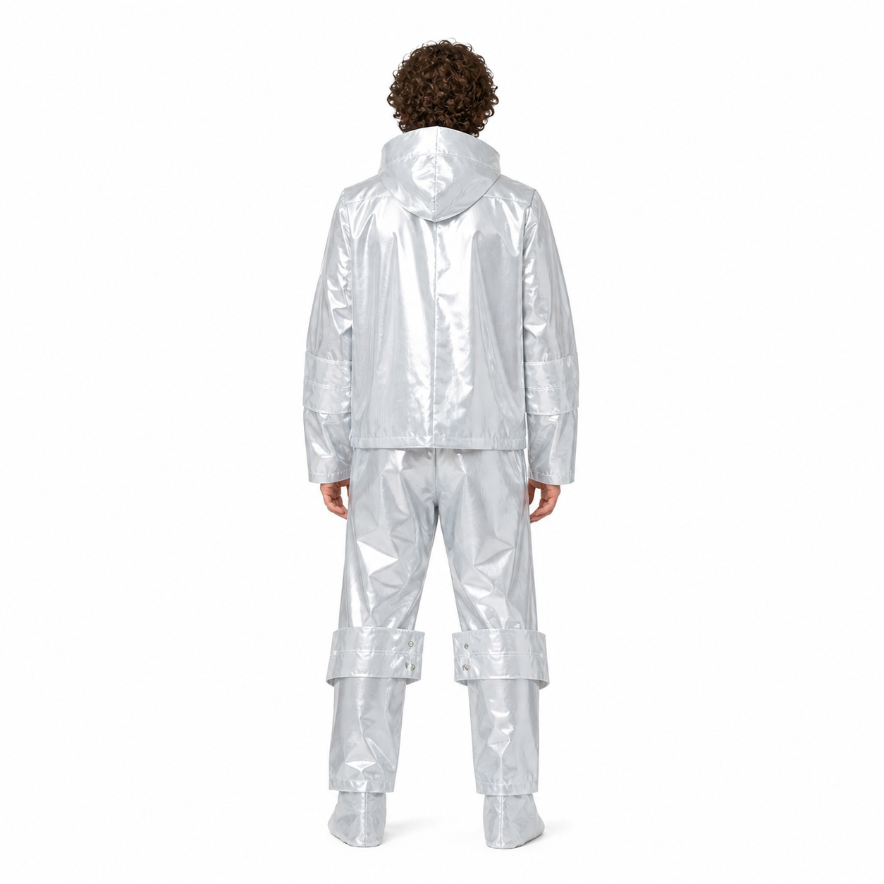 Silver Iron Woodcutter Costume with Hood back view