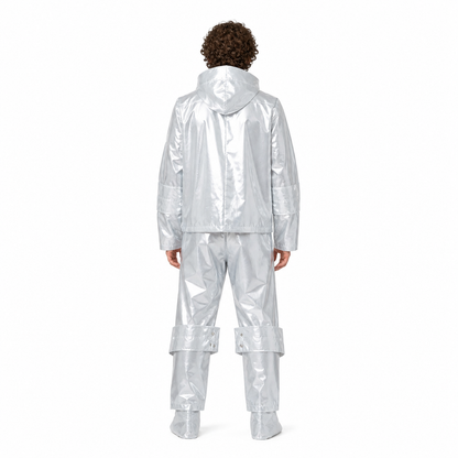 Silver Iron Woodcutter Costume with Hood back view