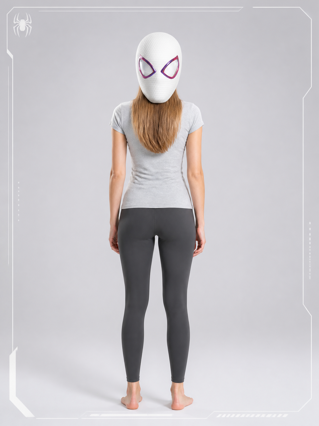White Cosplay Mask with Black and Purple Eyes