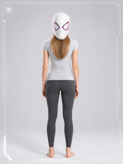 White Cosplay Mask with Black and Purple Eyes