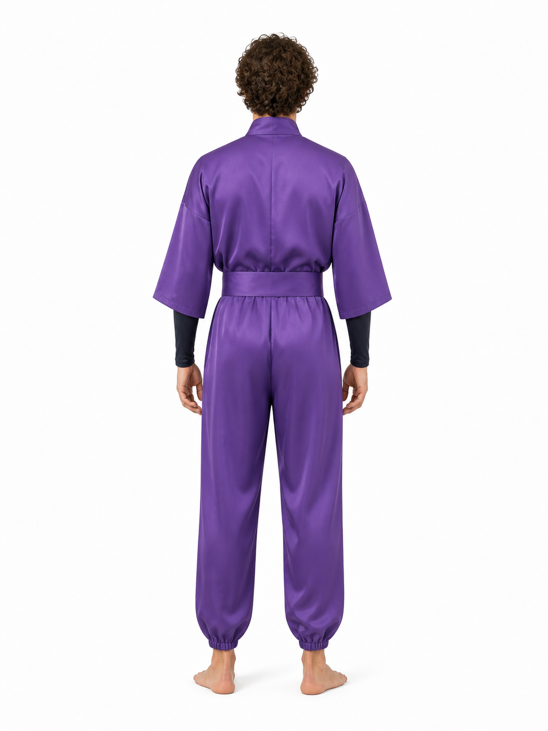 Ninja Cosplay Jumpsuit with Wide Sleeves back view