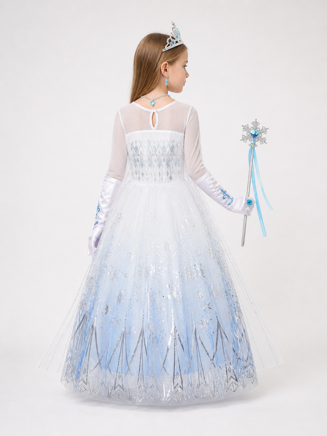 Snow Queen Carnival Costume for Halloween and Cosplay back view