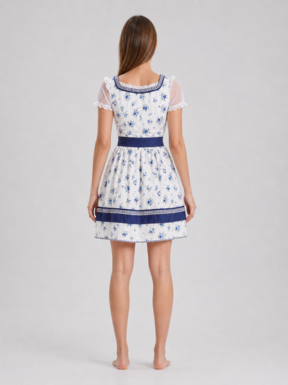 Bavarian Dirndl Dress with Apron for Oktoberfest