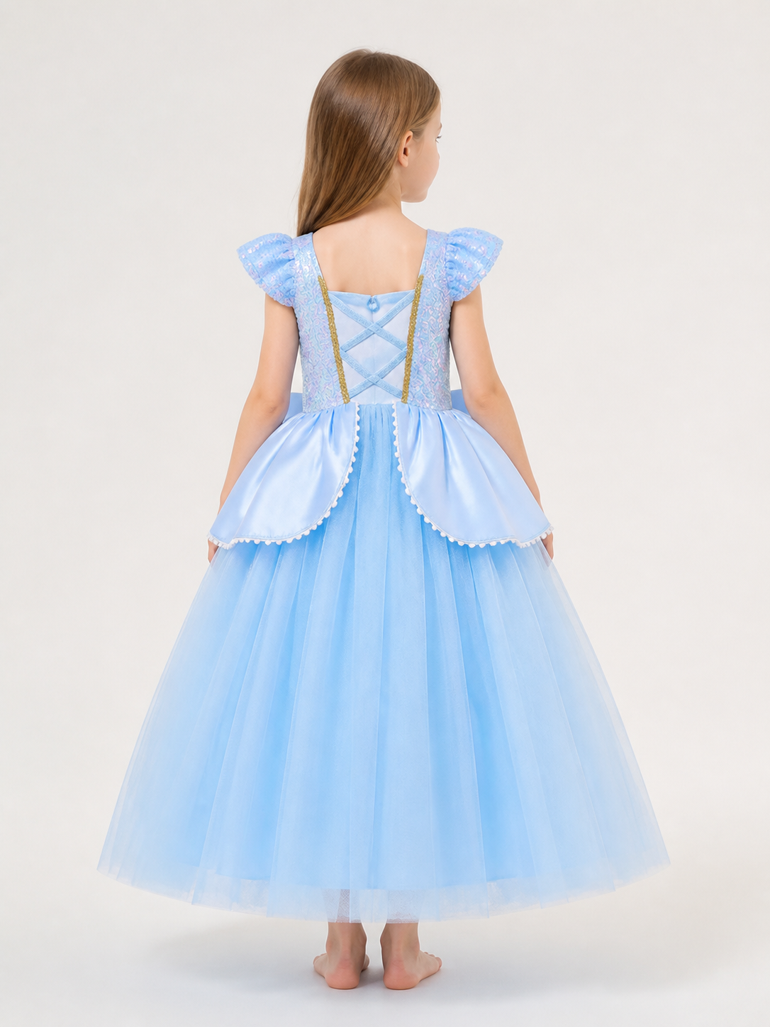 Blue Princess Carnival Costume for Halloween back view